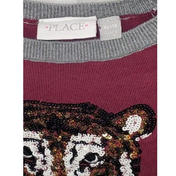 The Children’s Place Girls Tiger Sequin Long Sleeve Sweater Dress Size XL (14) - Picture 3 of 4